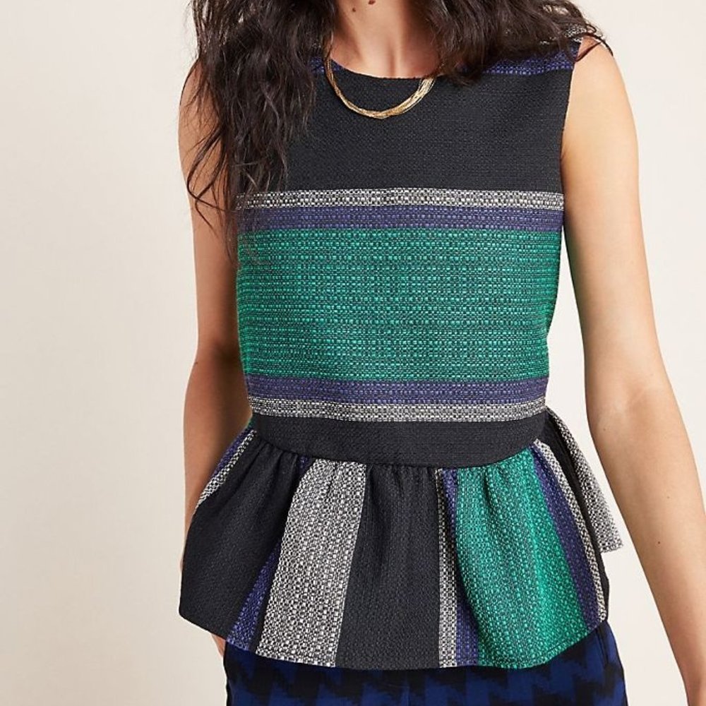 Last chance! Anthropologie Striped Peplum Blouse